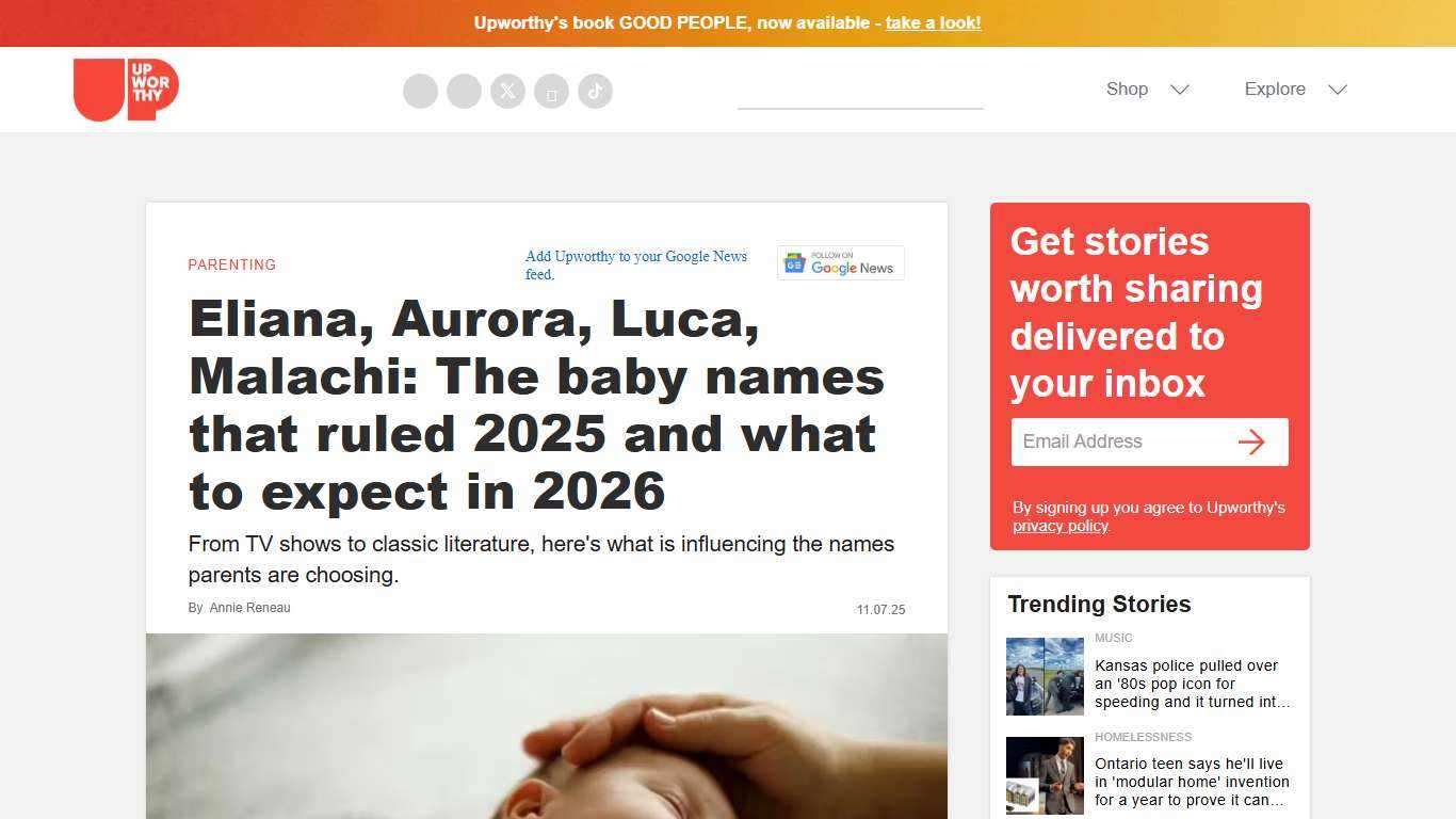 Here are the top baby names of 2025 and predictions for 2026 - Upworthy