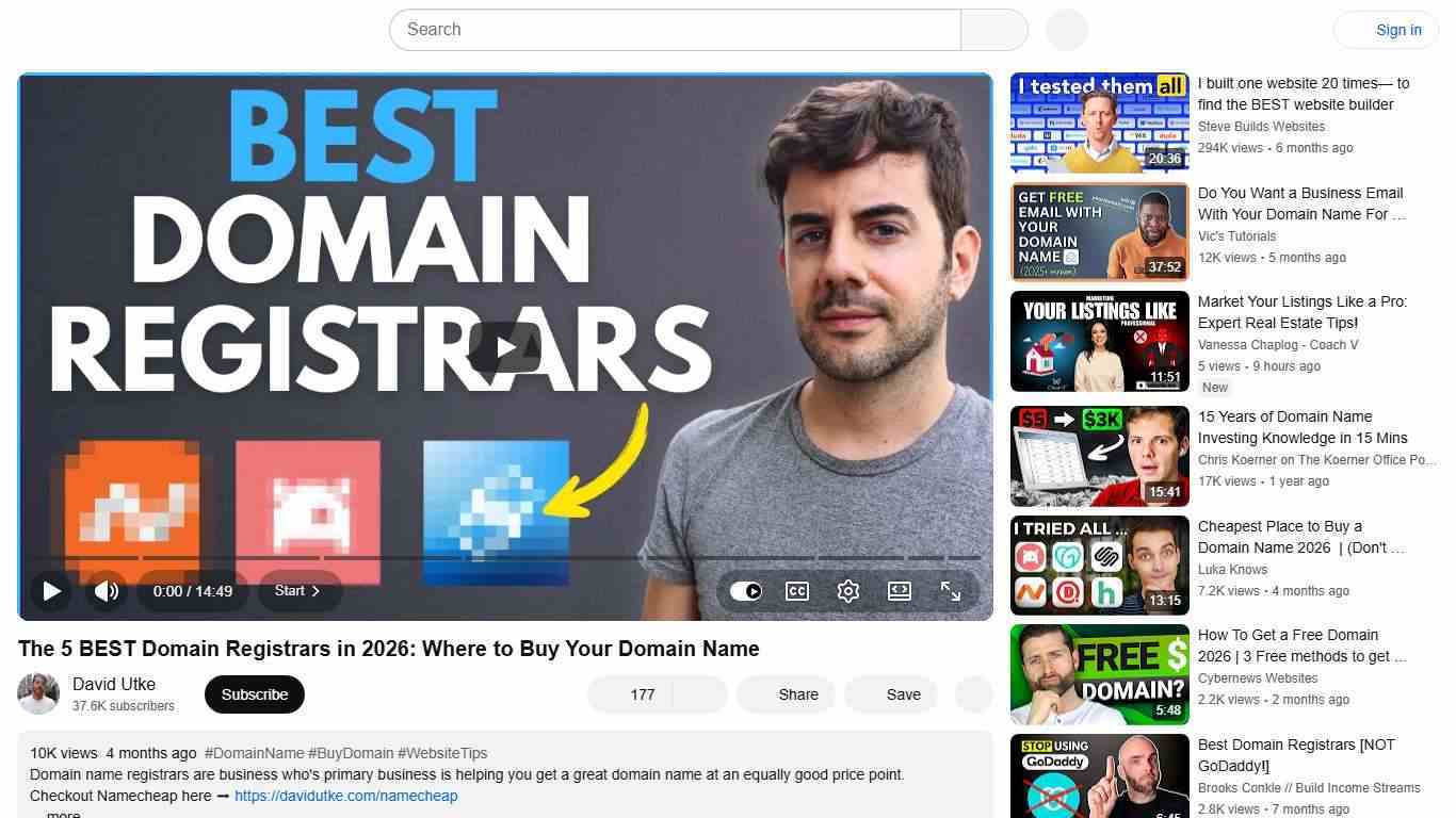 The 5 BEST Domain Registrars in 2026: Where to Buy Your Domain Name - YouTube